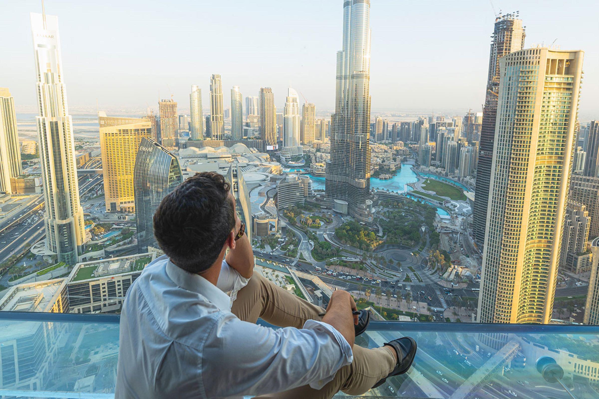 Downtown Dubai skyline from Sky Views Observatory Downtown Dubai skyline from Sky Views Observatory