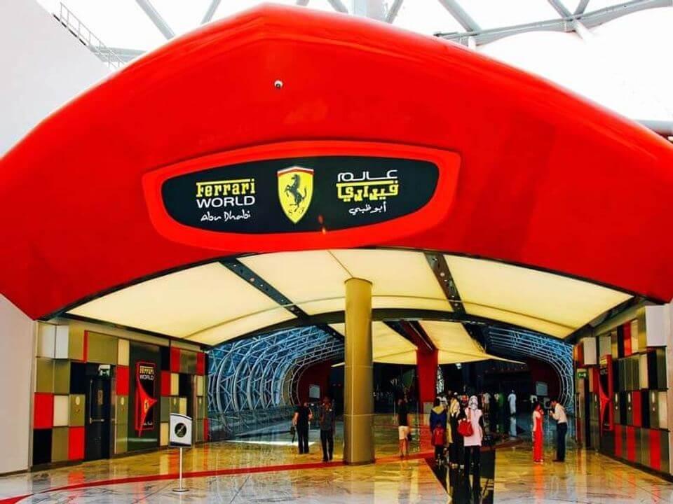 Ferrari World Abu Dhabi theme park entrance Ferrari World Abu Dhabi theme park entrance