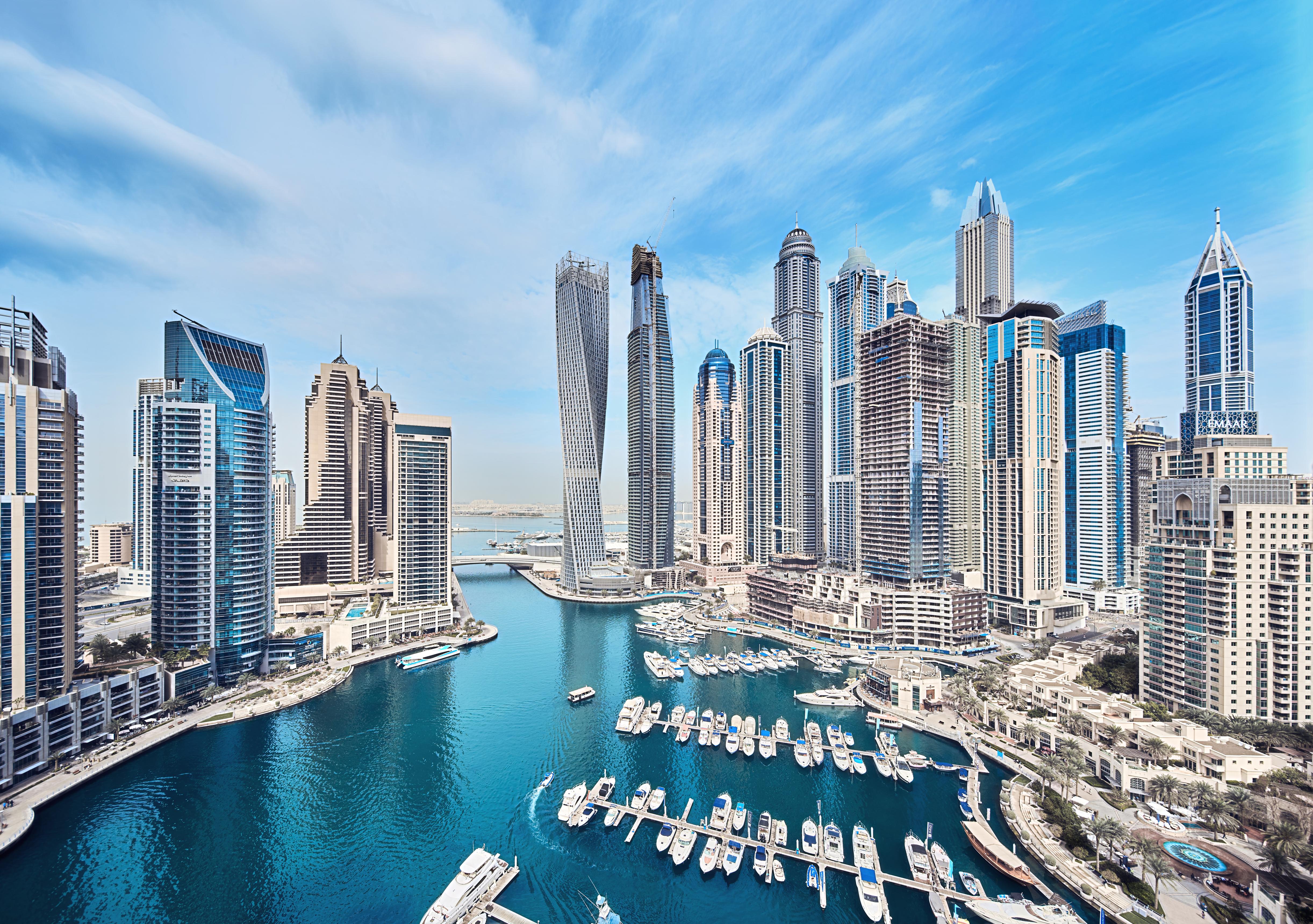 Dubai Marina skyline during Dubai city tour Dubai Marina skyline during Dubai city tour